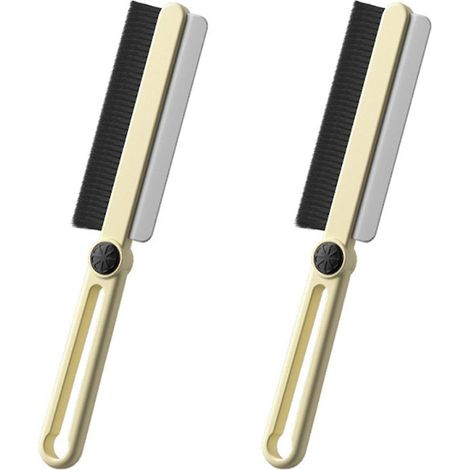 Brosse de nettoyage multifonction rotative pour les recoins, brosses de nettoyage pour recoins à poils durs avec barre de raclage, jaune (1/5)