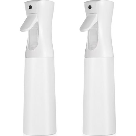Dauerhafte Haarsprühflaschen (300 ml) Packung mit 2 leeren, ultrafeinen Wassersprühflaschen für Haarstyling, Gartenarbeit, Locken usw. (Weiß)