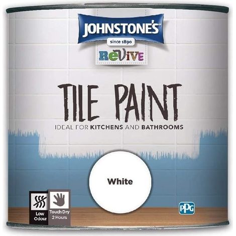 Johnstones Revive Tile Paint for Kitchens & Bathrooms - White - 750ml