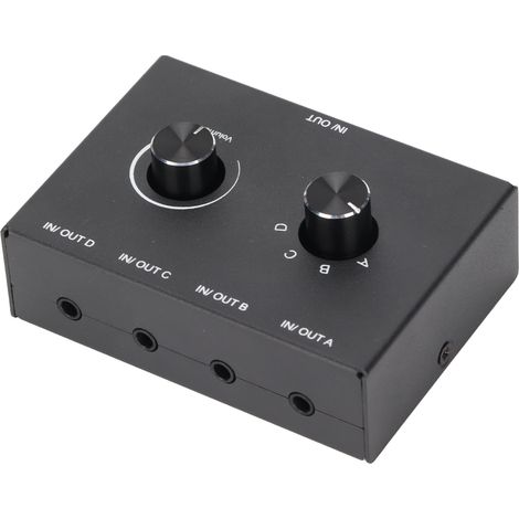 Commutateur Audio 4 Ports 3.5mm - Sélecteur Passif pour Casque, MP3, Enceintes