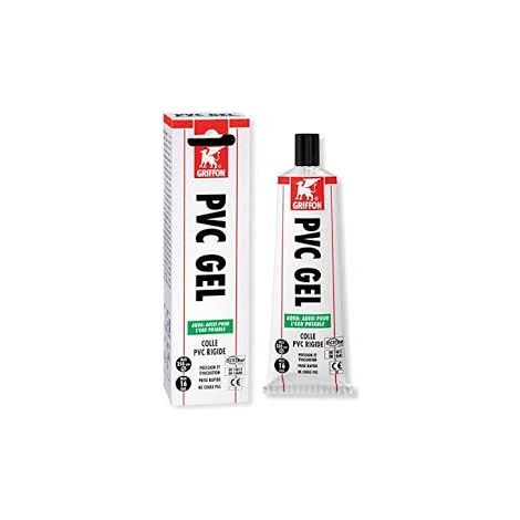 Griffon – Colle PVC Gel Aqua 6306752 – Spéciale eau potable pour tuyaux jusqu'à 250 mm – Prise rapide – Résiste à 16 bar – Tube 125 ml