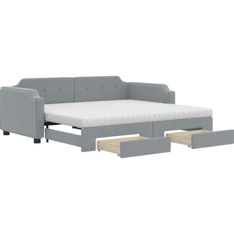 Maison Exclusive - Divano Letto Estraibile Cassetti Grigio Chiaro 100x200 Tessuto