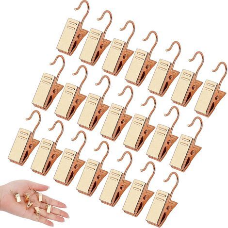 Lot de 30 Mini Pinces à Crochets Robustes pour Rideaux, Photos, décoration de la Maison, Affichage Artisanal (Or) (1/5)