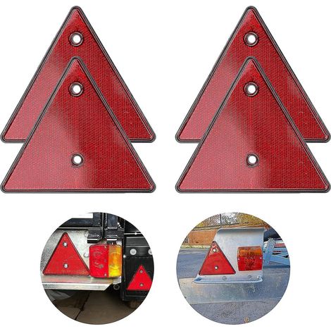 rflecteur De Remorque Triangulaire, Rflecteurs Triangles, Catadioptre Triangulaire, 4 Pices Triangle Voiture Rflchissant Arrire Pour Accessoire Ve (1/5)