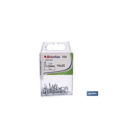 Pack mit 12 verzinkten Haken mit Schraube 20x70 mm