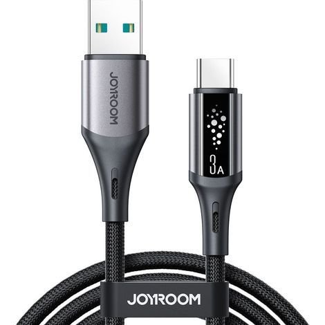 Cable de carga rápida Joyroom S-A60 (USB-A a USB-C, 3 A, 1,2 m), color negro