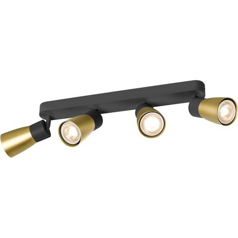 Applique et plafonnier PURI 2.0 Dome long quadruple 6W GU10 noir/or - SLV - 1008353 (1/2)