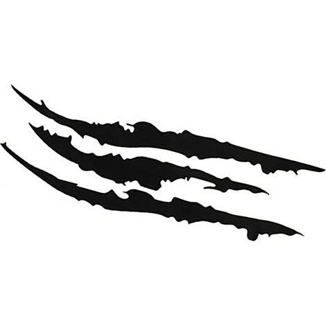 Lot de 2 autocollants griffes de voiture, style unique et cool, 35 cm de long, motif griffe de monstre, pour phares et capot, noir. (1/5)
