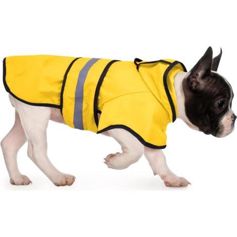 Manteau de Pluie à Capuche pour Chiens et Chiots de Petite à XL (Jaune, Taille S) (1/5)
