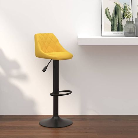 vidaXL Tabouret de bar Jaune moutarde Velours (1/5)