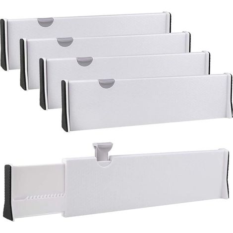 Schuiftrenner - Verstelbaar - Plastic - Met Antislipmat - Zonder Gereedschap - Voor Keuken Commode Badkamer Slaapkamer - 38,5 x 10,8 x 5 cm - 4 stuks