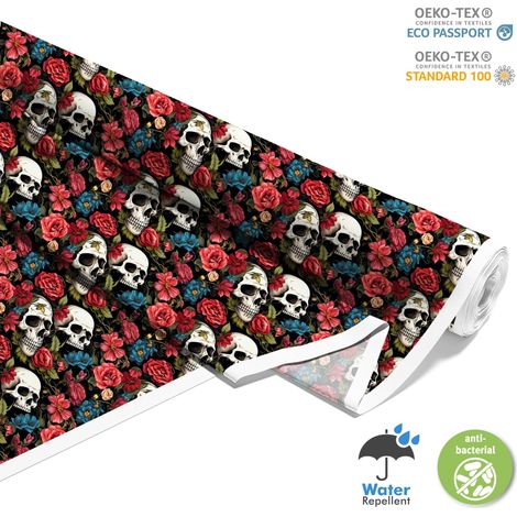 OUTDOOR DEKOSTOFFE OXFORD - Motiv der Schädel I DX4319
