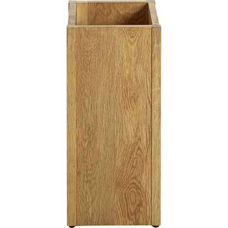 Porte parapluies en bois massif coloris chêne -longueur 20 x profondeur 20 x hauteur 45 cm (1/5)