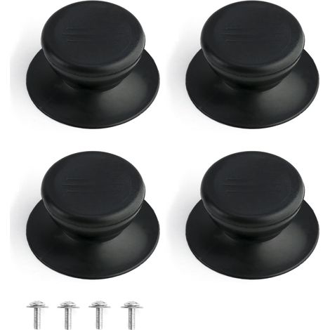 4 Pièces Bouton de Couvercle, Poignée de Rechange de Cuisine Universel, Noir (1/5)