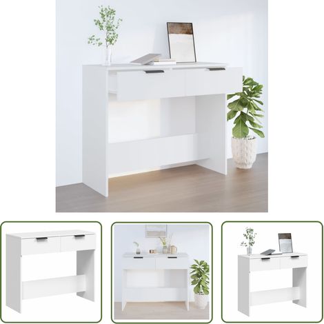 The Living Store Konsolentisch Weiß 90x36x75 cm Holzwerkstoff - Konsolentisch - Flurtisch - Wohnzimmerschrank - Sideboard - Weißer Schrank (1/5)