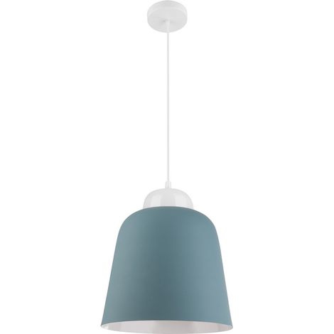 Merano Idaho 29cm Dome Suspension Plafonnier Bleu, Blanc Aluminium LED Blanche E27