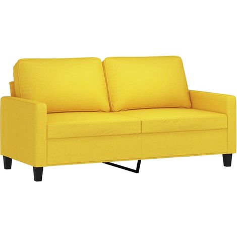 Canapé à 2 places,Sofa pour Salon,Banquette Jaune clair 140 cm Tissu CFW296768 (1/5)