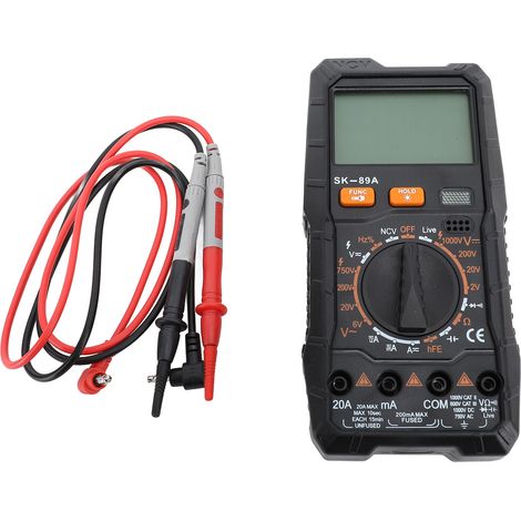 GARRYFIZH Multimètre numérique, auto-range, voix, AC/DC, capacité, résistance (1/5)