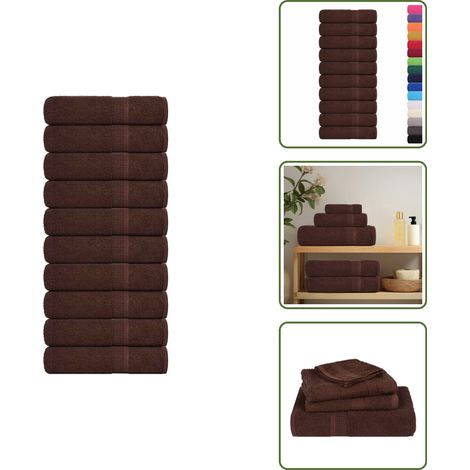 Handtücher 10 Stk. Braun 50x100 cm 360 g/m² 100% Baumwolle - Handtuch - Handtücher - Badetuch - Gesichtstuch (1/5)