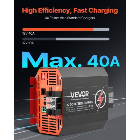 Chargeur de Batterie CC à CC 12 V 40 A 500 W pour Batteries Plomb-acide, Lithium, AGM, GEL, Facile à Installer, Chargeur Intelligen… (1/5)