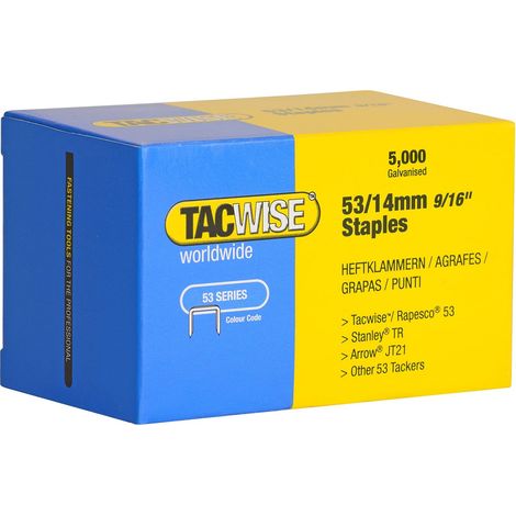 Tacwise 0452 Punti Galvanizzati, Tipo 53/14 mm, Confezione da 5000
