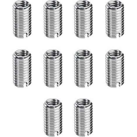 Packung mit 10 Gewindeeinsätzen M8/M10 – Selbstschneidende Muttern aus Edelstahl – Vibrationsbeständig – Zur Gewindereparatur (1/5)