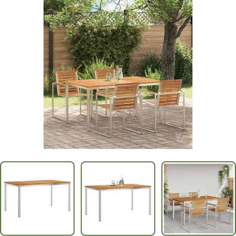 Terrasse Tisch - Esstisch Braun 150 x 90 x 75 cm Massivholz Akazie (1/5)