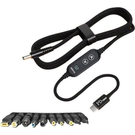 Câble D'Alimentation USB-C 100 W à Rendement Maximal, Alimentation Variable, Câble Direct de Type C et DC 5,5 V, Câble de Charge (1/5)
