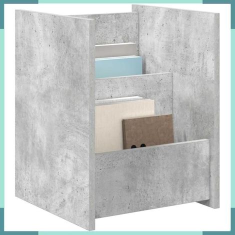 890867 étagère à magazines avec étagère Gris Béton 35 x 35 x 45 cm (1/5)
