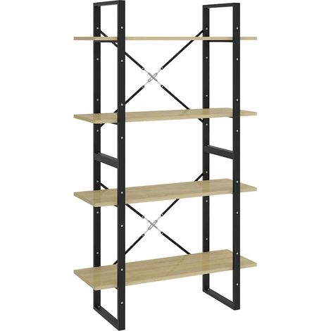 Maison Exclusive - Bücherregal 4 Fächer Sonoma-Eiche 80x30x140 cm (1/5)