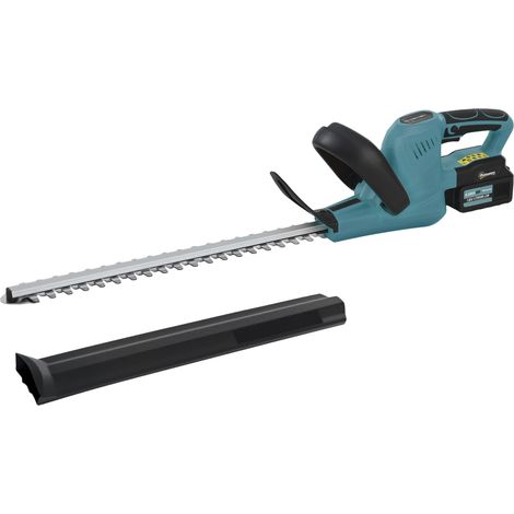 Taille-haie électrique, sans fil, longueur de coupe de 51 cm, moteur, batterie, bleu