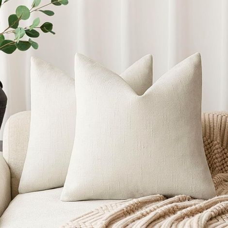 American Retro Soft Textured Chenille Throw Pillow Cover, Solid Color, Sofa Cover (without insert) - White - 6060 cm