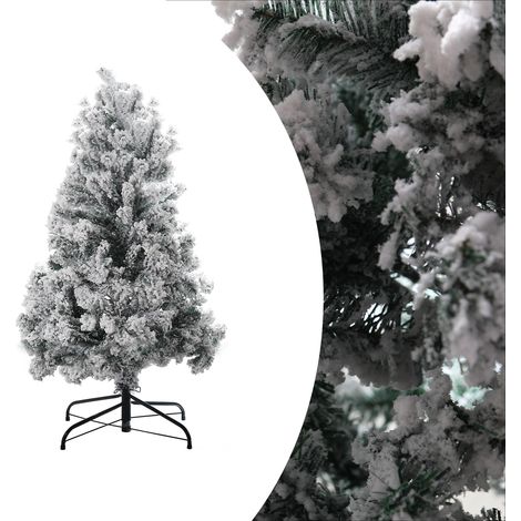 Wolketon Albero di Natale con aghi di abete con stand Floccatura esterna 180cm con polvere di neve (1/5)