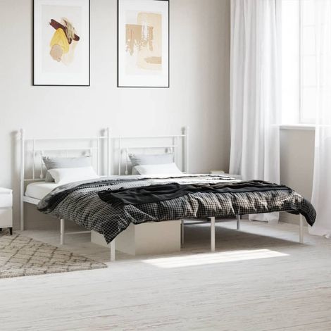 Estructura cama sin colchón con cabecero metal  183x213cm