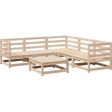 Maison Exclusive - 6-tlg. Garten-Sofagarnitur Massivholz Kiefer (1/5)
