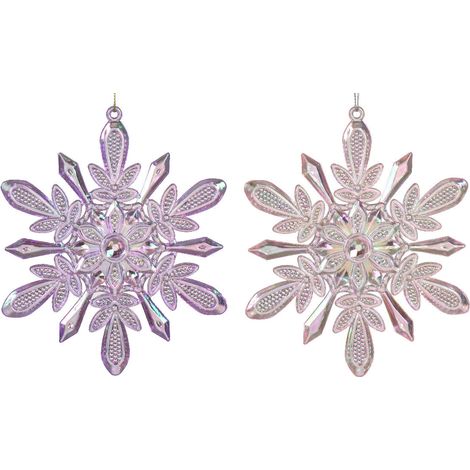 decorazione natalizia appendibile Fiocco Neve Iris modello assortito H14cm
