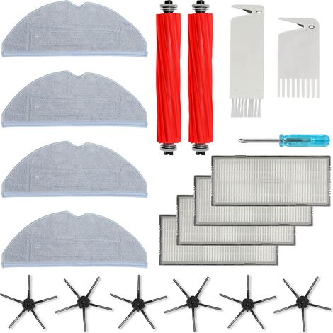 Wolketon Kit d'accessoires pour Xiaomi Roborock S7 Pièces de rechange brosse principale filtres Hepa brosses la