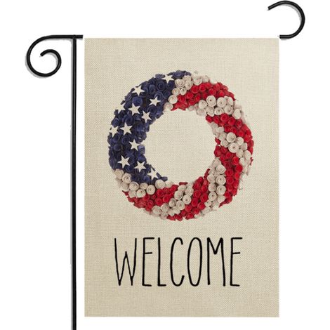 Drapeau De Jardin - Toile De Jute Double Épaisseur - 12 x 18 po - 30 x 45 cm - Double Face - Résistant Aux Intempéries - Pour Jardin Pelouse Terrasse Balcon - 1 Pièce (1/5)