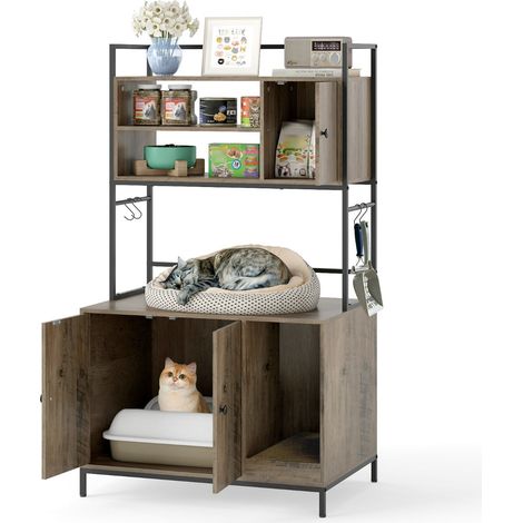 Recinzione per lettiera 78 x 51 x 137 cm ampio spazio contenitore elegante decorazione in MDF grigio 200017034
