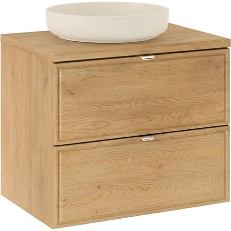 Waschtisch 60cm Elias mit 2 Schubladen, Holzoptik (1/5)