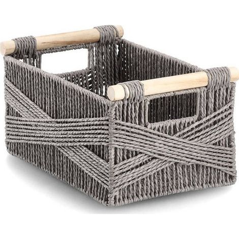 Cestino portaoggetti Zeller storage basket with handles carta 35.5x22 cm (1/3)
