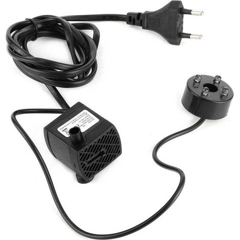 Pompe de fontaine silencieuse avec LED - Pour rocaille miniature et hydroponie - Prise EU AC220-240V - Design compact (1/4)