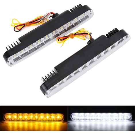 Feux de jour à LED bicolores 5050 avec clignotants intégrés, universels pour voiture (1/5)