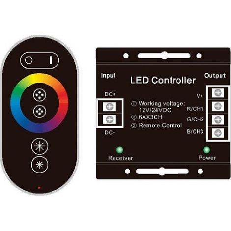 TrAdE Shop Traesio - Controller Led Rgb Con Telecomando Touch Centralina Strip Striscia Led 12v -
