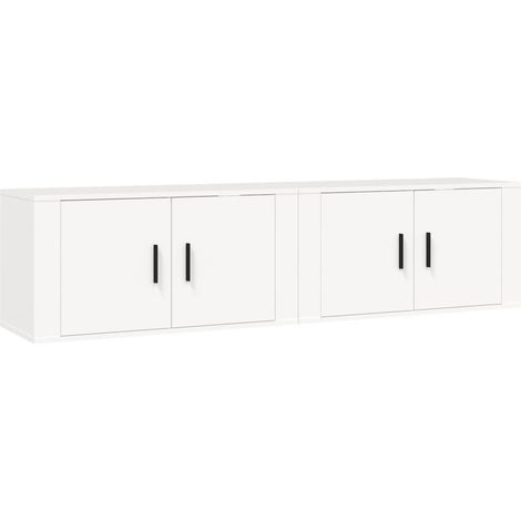 Maison Exclusive - TV-Wandschränke 2 Stk. Weiß 80x34,5x40 cm