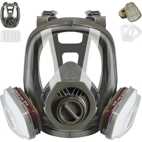 Masque Respiratoire Réutilisable avec Filtre, 6800 Masque a Gaz de Protection Respiratoire, Masque Anti Poussiere pour Peinture, Soudage, Vapeurs Organiques, Resine Epoxy, Poncage