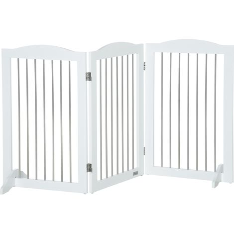 Hundeschutzgitter – 3-teiliges Faltgitter – Freistehendes Treppengitter – Weiß, 154 x 30 x 80 cm