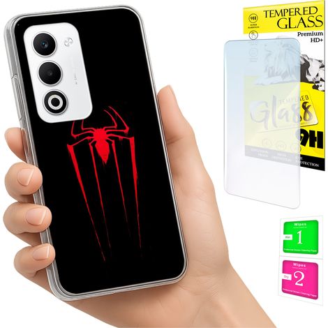 Custodia per Oppo A5 5G, cover posteriore con vetro temperato 9H. (1/5)