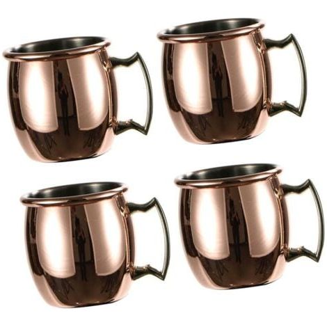 4x tasses en cuivre Moscow Mule, (lot de 4) tasses en cuivre massif, fabriquées à la main - 60 ml-- (1/4)