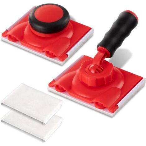 Ensemble de 2 tampons à peinture, outil de finition des bords de peinture, coupe-peinture manuel et tampon à peinture à poignée universelle, coupe-peinture avec 2 tampons de rechange